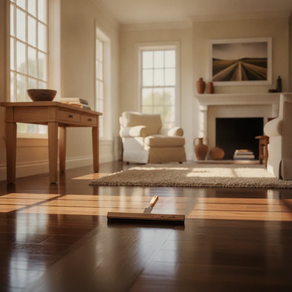 Hardwood floor stain samples in different tones on oak boards